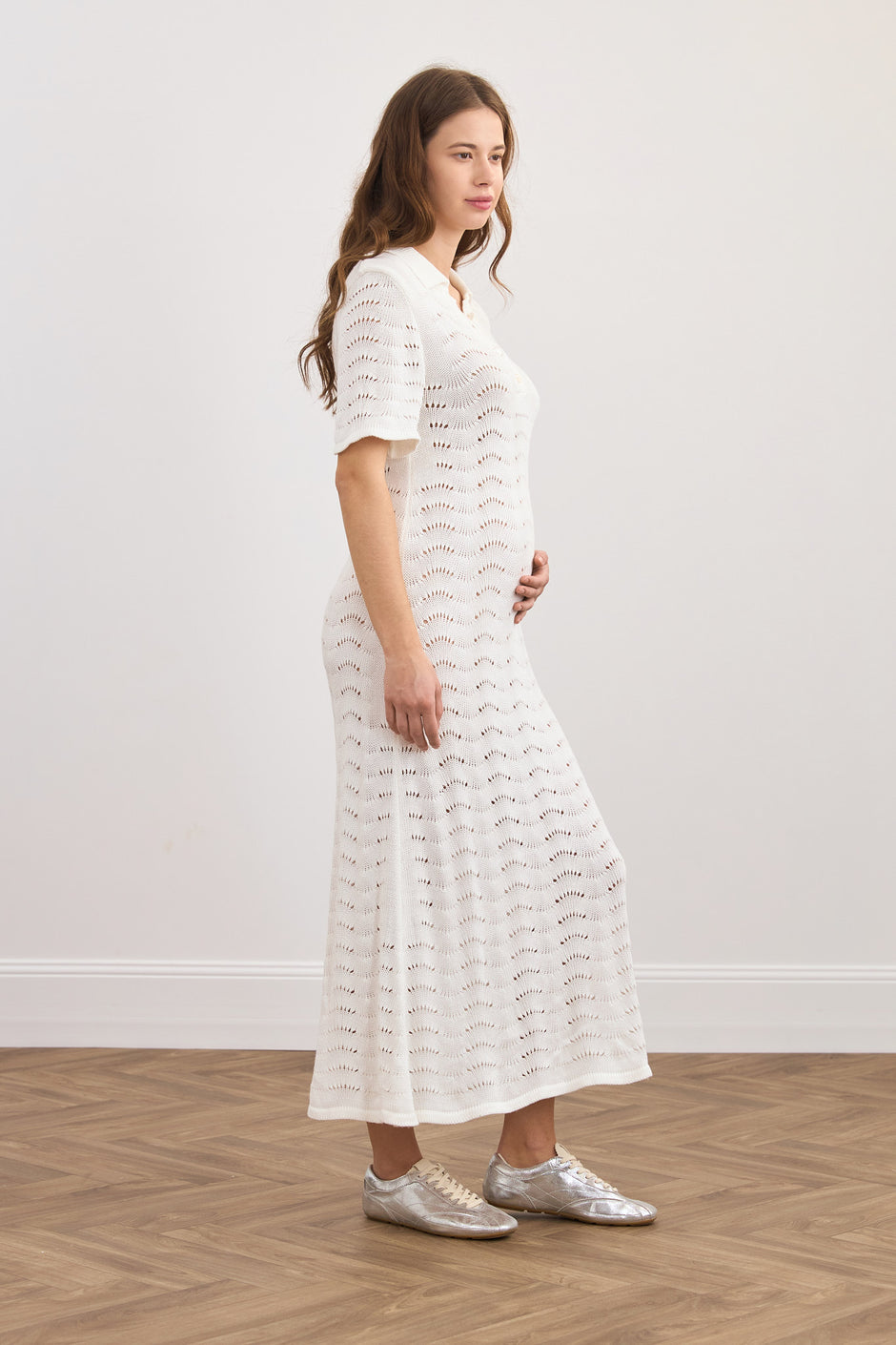 Хвиляста в'язана сукня