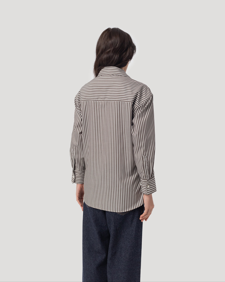 Сорочка з попліну з клапаном та кишенями