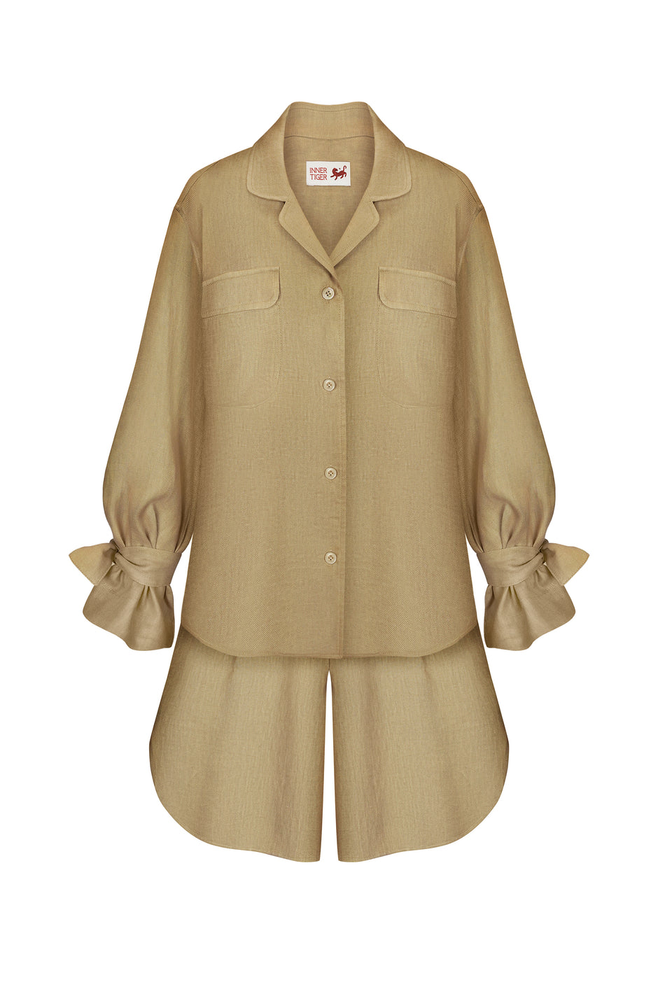 Льняні широкі шорти